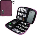 Lcsmaokin Electronics Travel Organizer,Portable Waterproof Electronic Travel Storage Bag for Small Charging Cord Storage,Charger,SD Card etc,for Travel,Business-Purple Black by Lcsmaokin