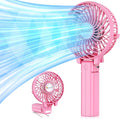 VersionTECH. Portable Handheld Fan, Powerful+Durable+4000mAh+180° Foldable, Mini Table Fans with USB Rechargeable Battery Operated Cooling Accessories for Personal Use, Travel, Office Pink by VersionTECH