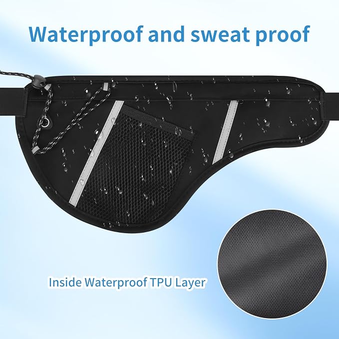 SooGree Men Women Sports Running Waist Bag, Waterproof Fanny Packs with Adjustable Belt, Waist Fanny Pack Bag with Water Bottle Holde for Running Hiking Walking Biking - Image 5