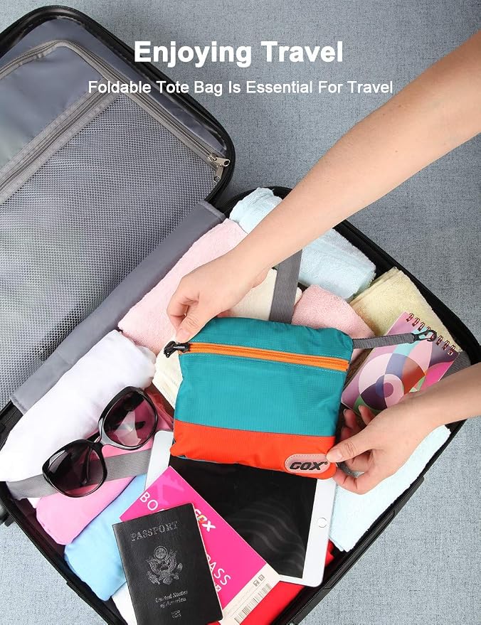 Packable Tote Bag Extra Small Duffel Bag Carry On Under Seat 20L Foldable | Nylon Packable Bag Travel Light Mens Personal Item Travel Bag Airplane Purse Carry On Bag for Women to Stand On Suitcase - Image 8