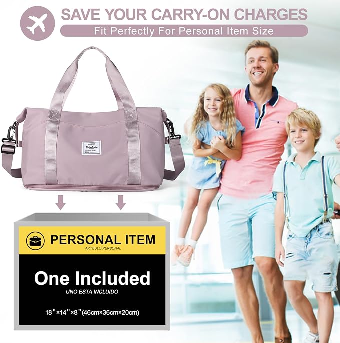 Travel Duffel Bag, Sports Tote Gym Bag, Shoulder Weekender Overnight Bag for Women - Image 2