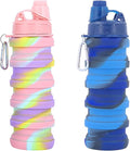 Collapsible Water Bottles Travel water bottle Sports Portable Sport Water Bottle Reusable Water Bottles comes with mountaineering Buckle 500ml silicone Water-proof camping water bottle by YCTMALL