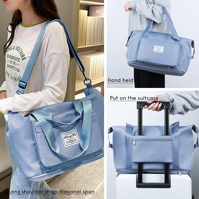 Travel Duffel Tote Bag,Travel Weekender Overnight Bags Women Carry On Bag Totes for Airplanes,Sports Gym Duffle with Trolley Sleeve - Image 2