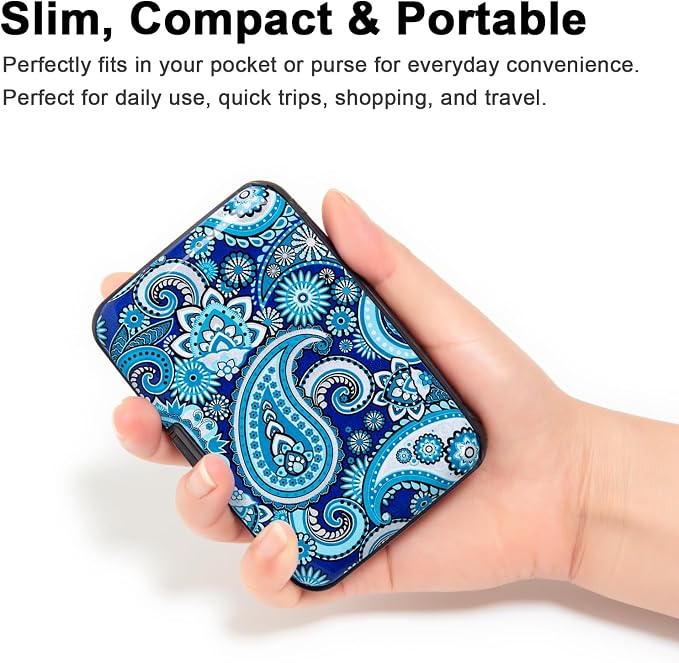 Credit Card Holder Small RFID Blocking Wallet Business Metal Slim Mini Aluminum Hard Case for Women Men - Image 2