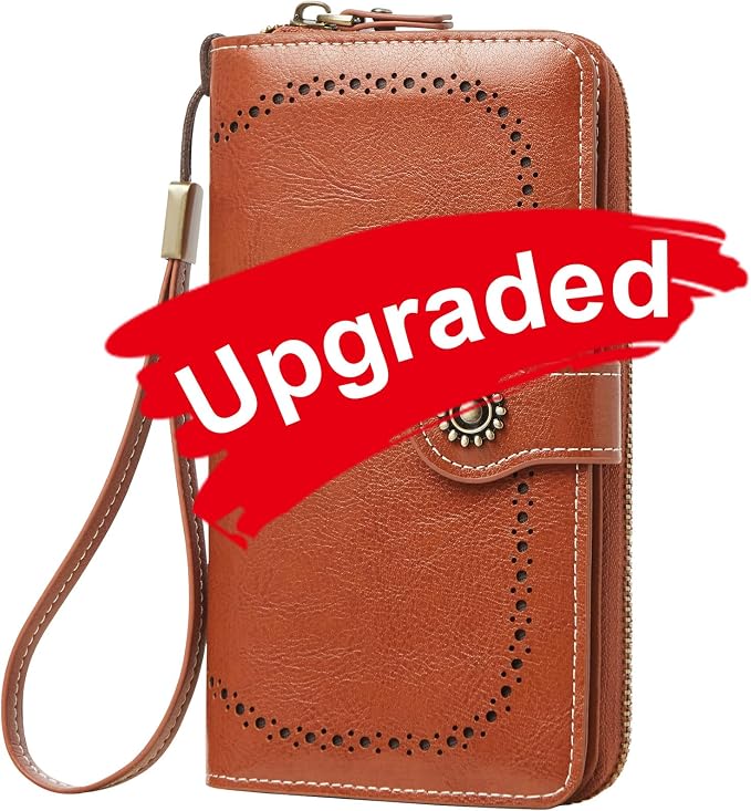 TFKGS Wallet for Women RFID Blocking Leather Large Capacity Card Holder Ladies Phone Clutch Travel Long Purse Wristlet | RFID Blocking - Image 9