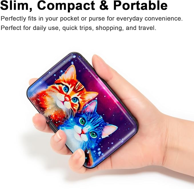 Credit Card Holder Small RFID Blocking Wallet Business Metal Slim Mini Aluminum Hard Case for Women Men - Image 2