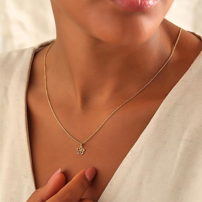 Gold Necklace for Women, Dainty Charm Pendant Necklace Jewelry Gift | 14K Gold Plated, Cute, Delicate, Adults, Non Tarnish, Hypoallergenic, Accessories - Image 2