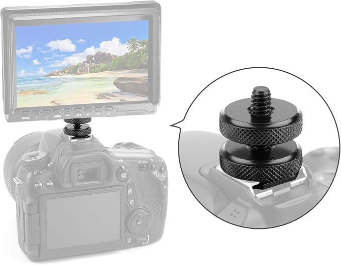 Anwenk Camera Hot Shoe Mount Adapter Flash Shoe Mount to 1/4"-20 Tripod Screw Adapter, 2X Hot Shoe Adapter + 2X Cold Shoe Adapter Combo Pack, 4 Pack - Image 7