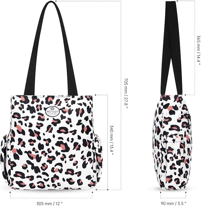 HUA ANGEL Floral Tote Bag - Casual Shoulder Bag Daily Tote Bag with Zipper Gym Travel Shopping Work Handbag for Women - Image 3
