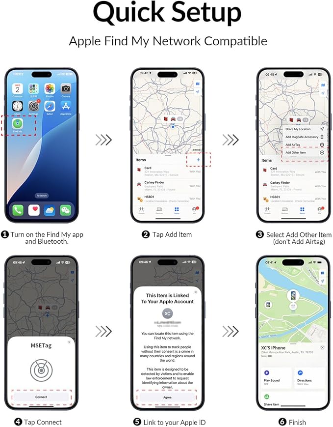Tracker Tag (4 Pack) - Apple MFi Certified & IP67 Waterproof | Works with Apple Find My Network (iOS) to Track Keys, Wallet, Luggage & More - Image 4