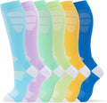 fenglaoda Compression Socks Women Men 6 Pairs, Knee High Best Support Circulation Socks for Running, Travel, Flight, Nurse by fenglaoda