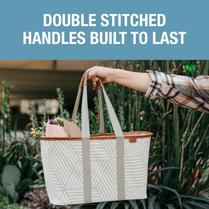 CleverMade Collapsible Tote LUXE, 30L Structured Tote Bag with Handles | Pack It All Without the Floppy-Bag Fight | Steel Rim Stays Open, Soft Grips Carry 30 lb, and Tote Folds to 1.5 Inches - Image 6