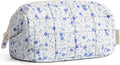 BAGSMART Makeup Bag Travel Toiletry Bag, Wide-open Zipper Pouch, Floral | Puffy Padded, Travel Essentials, Make Up Bag, For Women, Makeup Organizer, Toiletries Accessories Brushes by BAGSMART