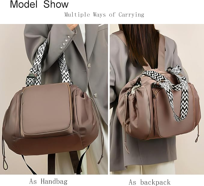 Tote Bag Large Capacity Lightweight Backpack with 15 Pockets Nylon Shoulder Bag for Car Travel Mother Bag - Image 6
