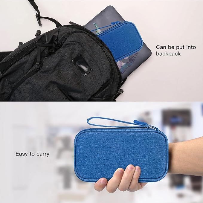 CAAORDKSO Cord Organizer Travel Cable Organizer Bag Tech Electronic Organizer Travel Case, Electronic Accessories Pouch Bag for Cable, USB, Cord, Charger, Phone, Power Bank, Earphone (Blue, Medium) - Image 7