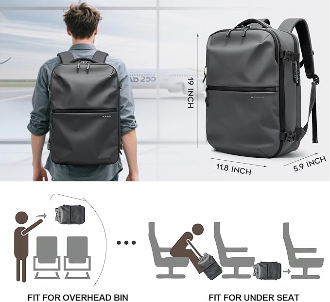 BANGE Travel Backpack with TSA lock version can hold 15.6 inch Laptop suitable Daily Commute and Overnight Flight Approved Anti-theft Bag - Image 3
