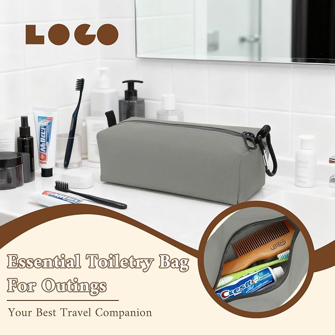 Small Toiletry Bag for Men, Travel Bag Waterproof and Foldable for Storage Mini Toiletry Bag Equipped With Carabiner for Easy Portability (gray) - Image 6