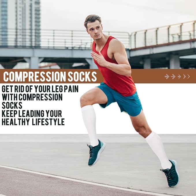ACTINPUT Copper Compression Socks Men & Women 4 Pairs,Best Support for Nurses,Running,FLying,Athletic - Image 3