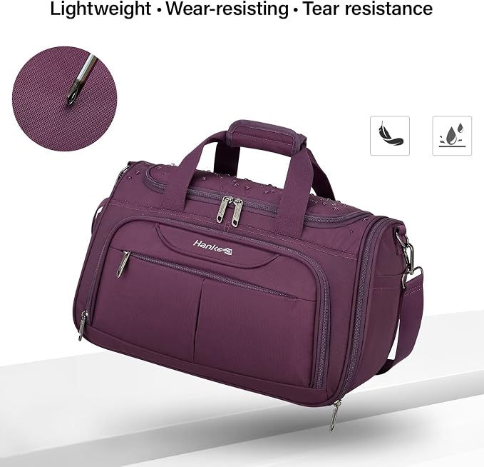 Hanke Small Underseat Carry On Luggage Bags for Travel with 10 Pockets. | Airline Approved Foldable Personal Bag w/ Luggage Sleeve; Tote Duffle & Bento Bag, Flight Attendant Weekender for Men & Women - Image 7