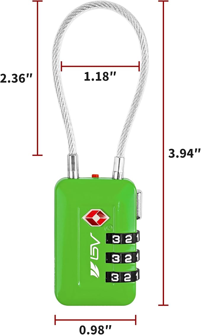 TSA Accpeted Luggage Travel Lock, Set-Your-Own Combination Lock for School Gym, Golf Bag, Locker, Luggage Suitcase Baggage Locks, Filing Cabinets, Toolbox, Case (Green, 2 Pack) - Image 8