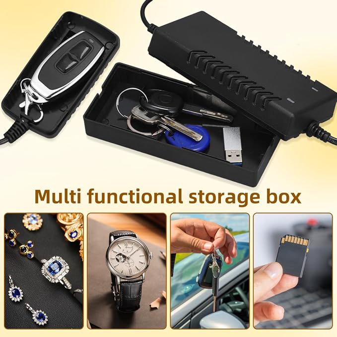 Homoyoyo Diversion Fake Charger Storage Box Container Discreet Fake 2 Pack, Wall Plug and Laptop Charger Hidden Compartment Containers, Secret Stash Money Hider for Cash Jewelry Keys Home Travel Black - Image 5