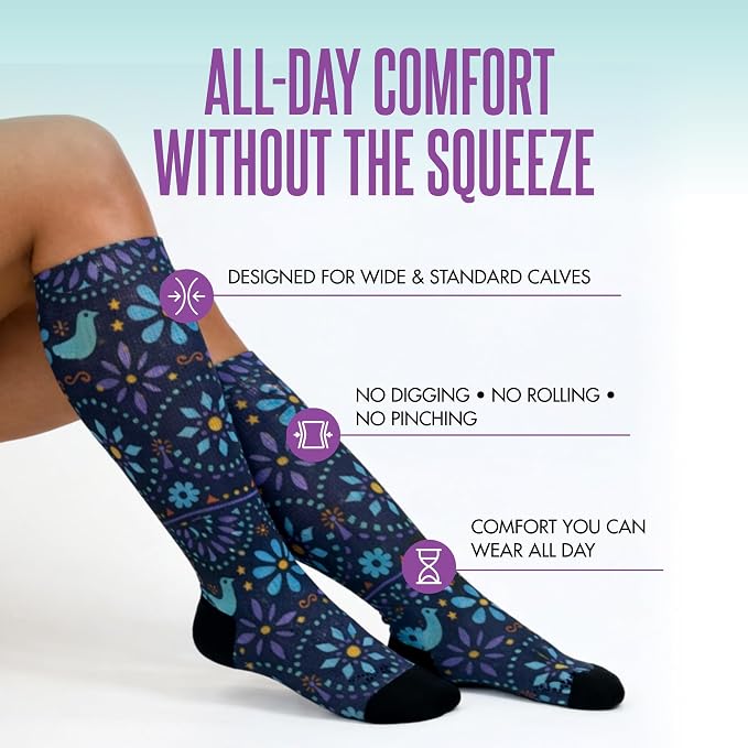 Crazy Compression Socks, Comfortable Support Socks for Recovery, Travel, Hiking, and Long-Hour Comfort w/Fun Designs - Image 2