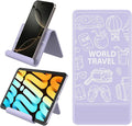 Airplane Phone Holder, Foldable Flexible Silicone Phone Stand | Tablet Mount for Flying, Home Office, Desk and Bedroom, Compatible with iPhone, Smartphones for Hands-Free Viewing, Purple by Huogantom