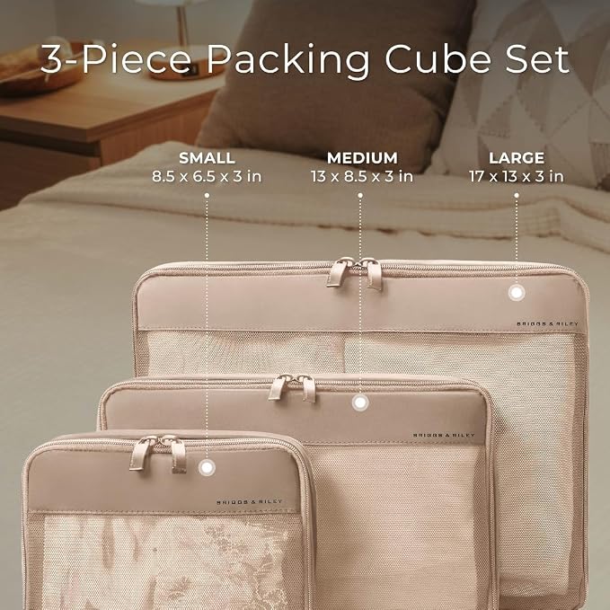 Briggs & Riley Travel Essentials Check In Compression Packing Cube Set, Tan - Image 3