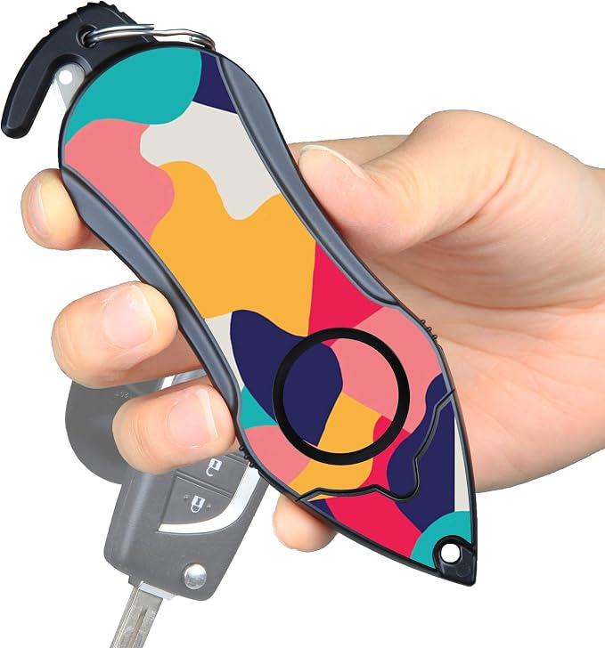 StingerUSA 140dB Siren Personal SafetyAlarm Keychain Emergency ToolColorful | Panic Alarm Siren, Seatbelt Cutter, Car Window Breaker, Safety Device for Women Kid by Stinger