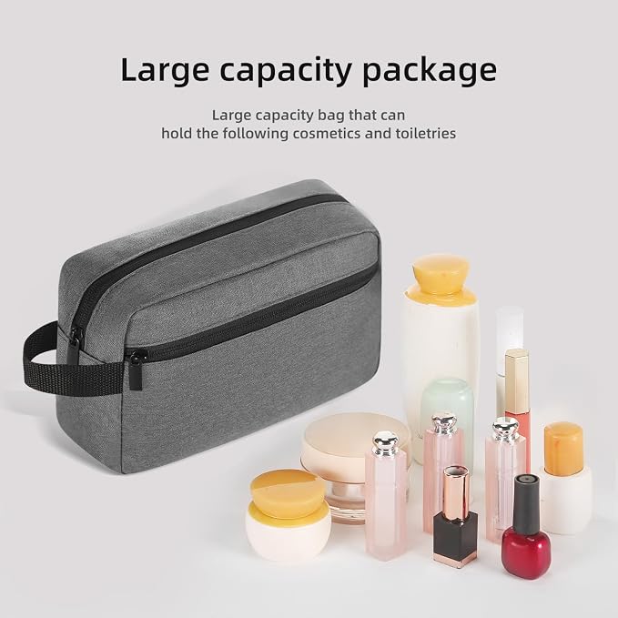 Icramsy Travel Toiletry bag Toiletry bag for women men Hanging Cosmetic bag Travel accessories for Women Men (Grey) - Image 3