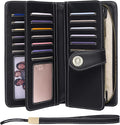 Wallets for Women Trifold Wristlet Wallets Large Capacity RFID Blocking Ladies Purse Credit Card Holder by FALANMULE