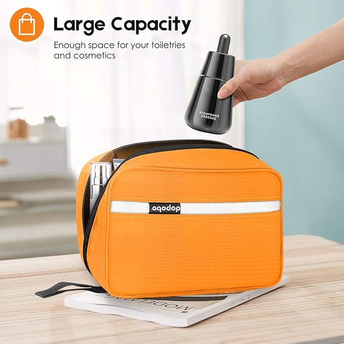 Travel Toiletry Bag for Women, Dopp Kit for Men, Waterproof Makeup Bag Shaving Bag with Hanging Hook, Portable Toiletry Organizer for Traveling and Camping - Image 2