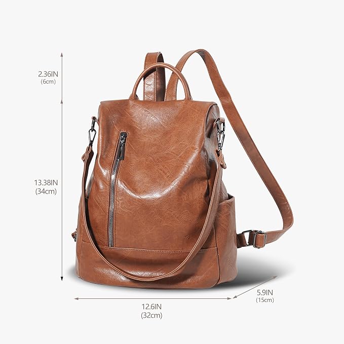 Women Backpack Purse PU Leather Anti-theft Casual Shoulder Bag Fashion Ladies Satchel Bags - Image 6