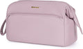 Narwey Large Travel Makeup Bag For Women Girls, Wide Open Cosmetic Bag, Portable Toiletry Bag for Cosmetics, Toiletries, Skincare, Brushes (Dusty Pink) by Narwey