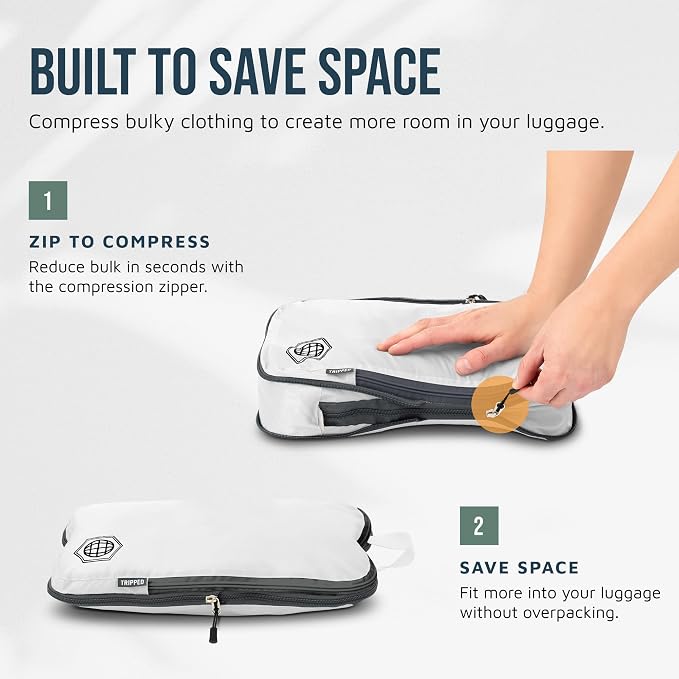 TRIPPED Travel Gear Large Compression Packing Cubes 7-Piece Set for Travel - Image 4