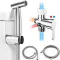 Arofa Hot and Cold Bidet Sprayer for Toilet, Warm Water Bidet Attachment | Hot & Cold Control, Adjustable Water Flow, 7/8" Brass T-valve, Fits Two-Piece Toilets, Feminine/Baby/Pet Wash, Easy Install by AROFA