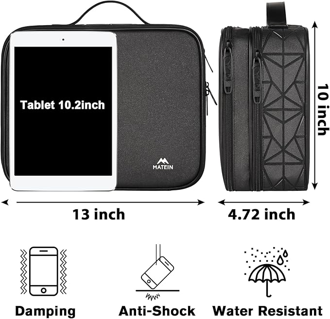 MATEIN Cord Organizer Case with Adjustable Divider, Large DJ Cable File Bag | DJ Equipment, Music Accessories, Double Layer, Shockproof, Portable, Cable Storage for Cord, Charger, Tech Accessories, Black - Image 4