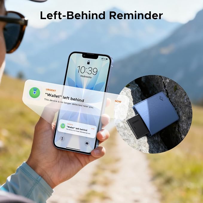 UGREEN FineTrack Slim Wallet Tracker Card (iOS Only) | Rechargeable Air Tracker Tags Compatible with Apple Find My, Smart Tags for Wallet ,Luggage and More - Image 7
