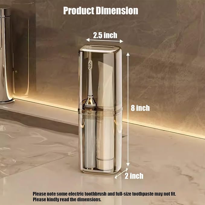 Toothbrush Cup Toothbrush Travel Case, Travel Toothbrush Holder Case with Cover Portable Multifunctional Toothbrush Cover, Suitable for Travel Business Camping Bathroom School or Daily Uses - Image 4