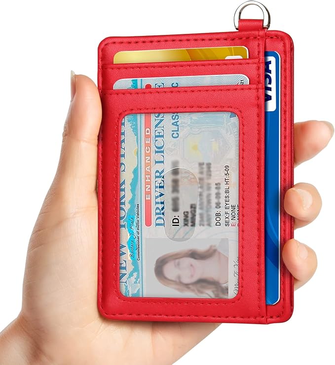 Slim Minimalist Front Pocket Wallet, RFID Blocking Credit Card Holder Wallet with Detachable D-Shackle for Men Women - Image 2