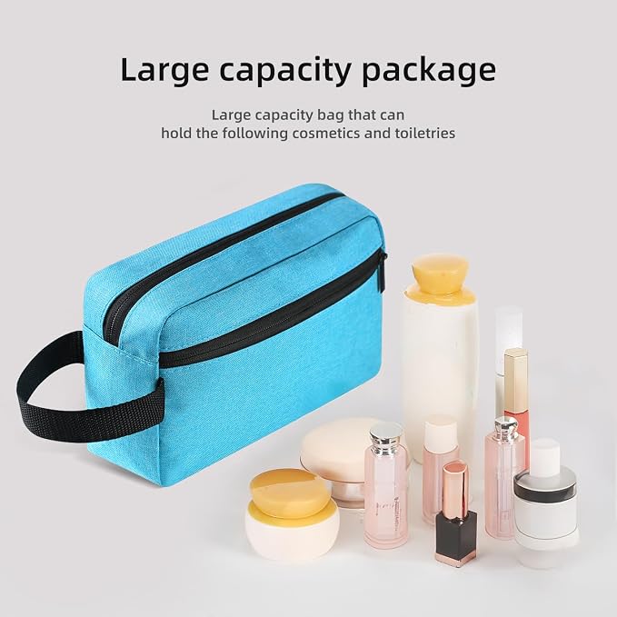 Icramsy Travel Toiletry bag Toiletry bag for women men Hanging Cosmetic bag Travel accessories for Women Men (Lake blue) - Image 4