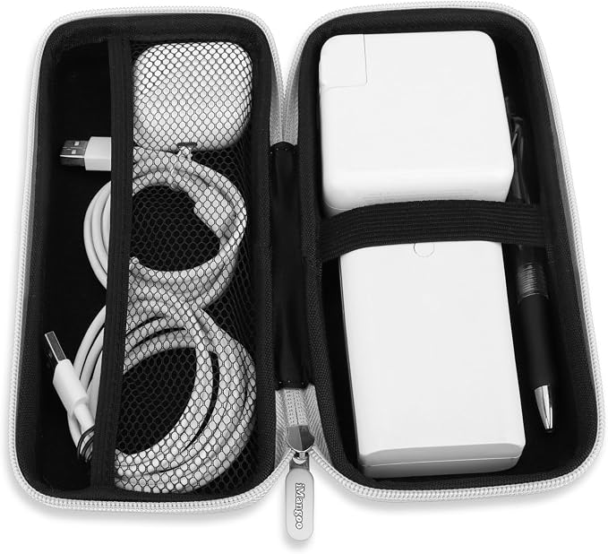 iMangoo Travel Essential Electronics Organizer Charger Case Carrying Pouch | 8.5x4.5x2" Power Bank Tech Accessories Protective Storage Shockproof Portable Purse Men Women School Office Trips Must Have - Image 4