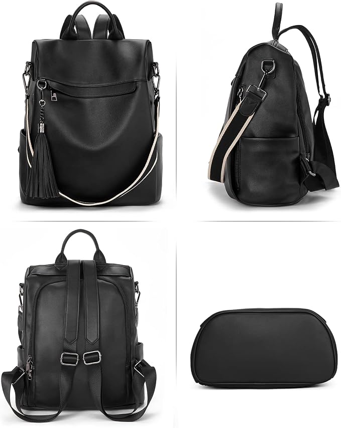 Telena Backpack Purse for Women, PU Leather Anti Theft Travel Purse Shoulder Bags with Tassel - Image 6