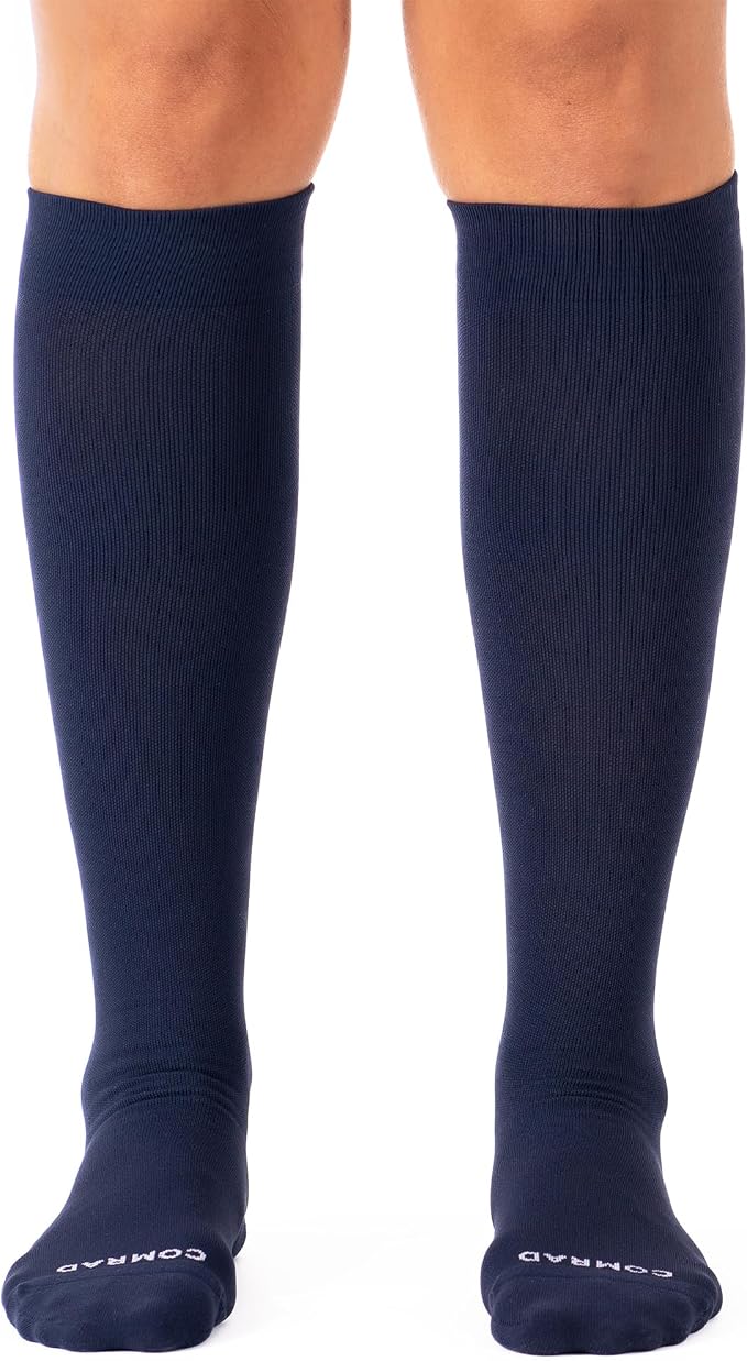 Nylon Knee High Socks - 15-20mmHg Graduated Compression Socks - Soft & Breathable Support Unisex Socks by Comrad
