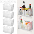 4 PCS Adhesive Kitchen Cabinet Door Organizer Storage Caddy, Clear Lid Organizer Cabinet Door Wall Mounted Pantry Storage Organizer for Food, Under Sink Door Storage Shelf for Kitchen Bathroom Office by HFYZZ