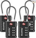 ANVIL TSA Approved Luggage Locks with Search Alert Indicator, 4-Digit Combination Suitcase Lock, Advanced TSA008 Core Heavy Duty Anti-Theft Travel Lock for Double Zippers, Backpacks by ANVIL