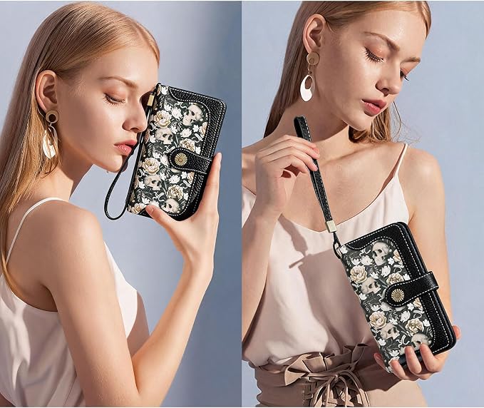 Wallets for Women Trifold Wristlet Wallets Large Capacity RFID Blocking Ladies Purse Credit Card Holder - Image 6