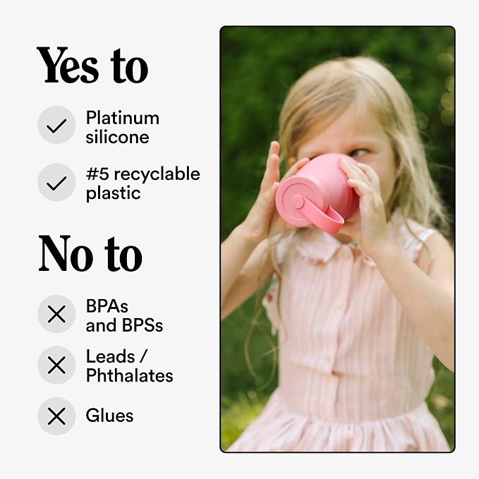 STOJO Jr Collapsible Bottle for Kids - Peony Pink, 14oz / 400ml - Leak-Proof Reusable Silicone Travel Cup for Hot & Cold Drinks - For Home, On-The-Go Camping & Hiking - Microwave & Dishwasher Safe - Image 5
