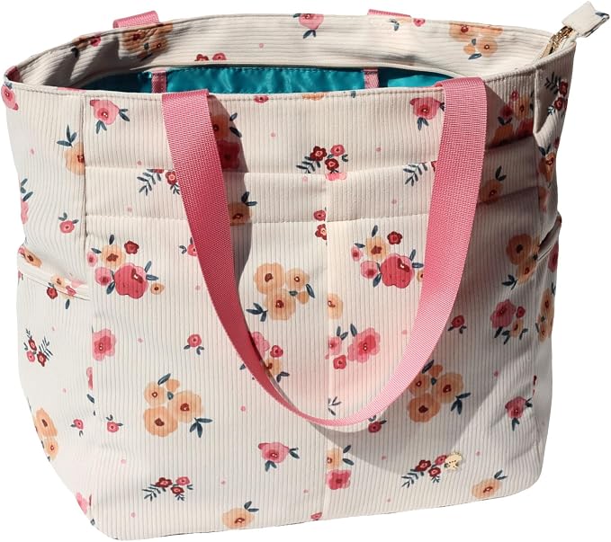 ESVAN Original Floral Tote Bag Large Shoulder Bag with Multi Pockets for Gym Travel Beach Daily Bags by ESVAN