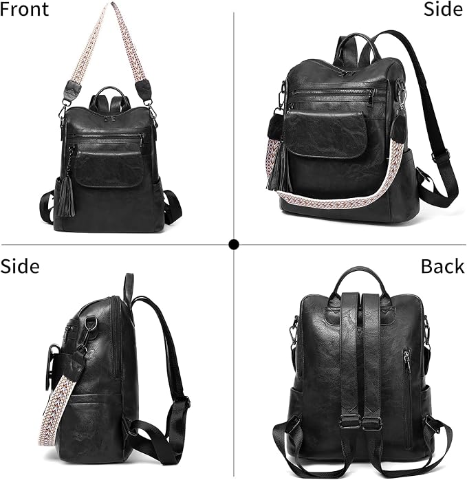 GAEKEAO Backpack Purse for Women PU Leather Anti-theft Backpack Ladies Convertible Large Travel Designer Fashion Shoulder Bag - Image 6